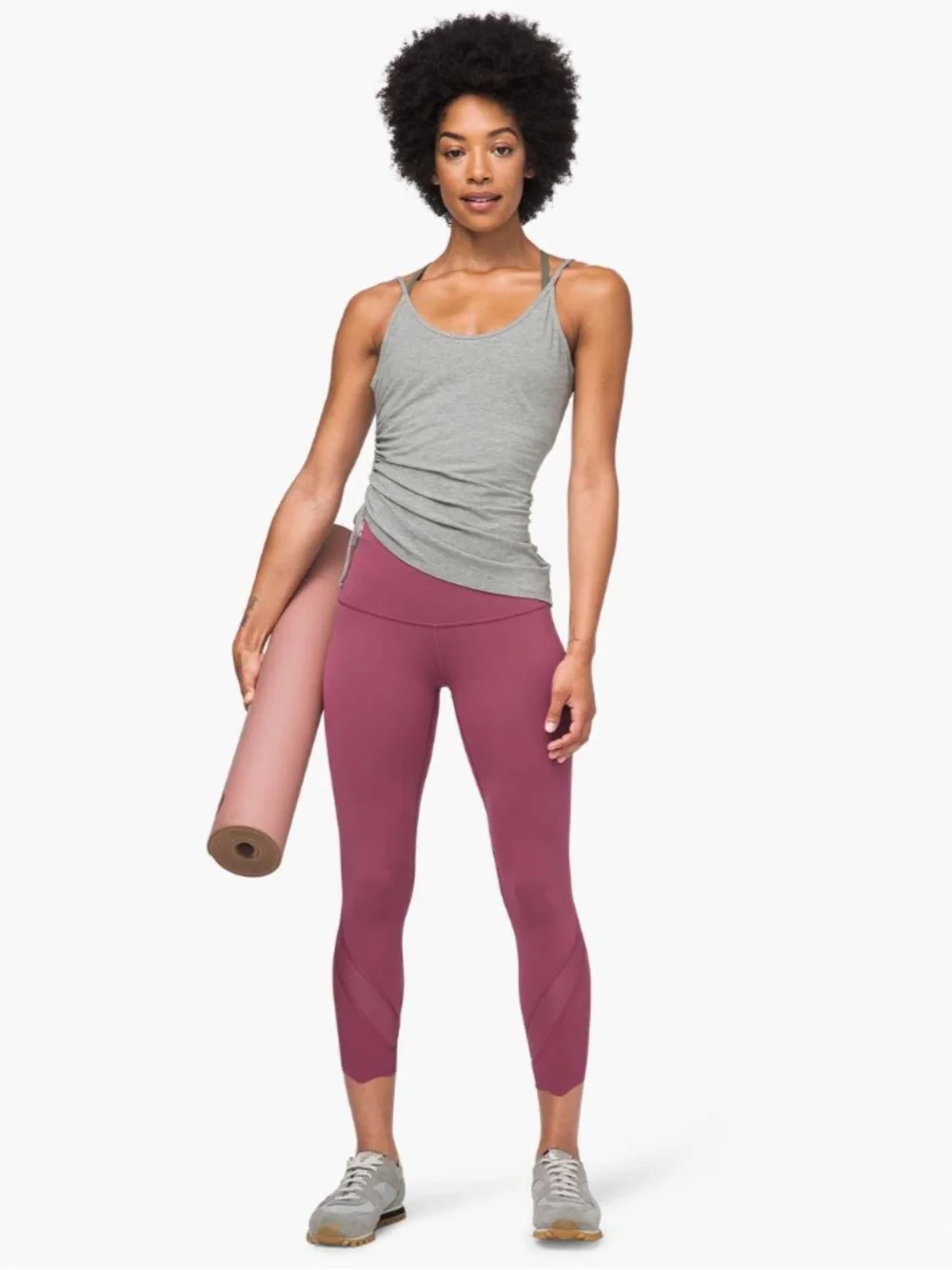 Lululemon Wunder Under Crop High-Rise *Roll Down Scallop Petal Pink size 6 fit - Picture 2 of 14